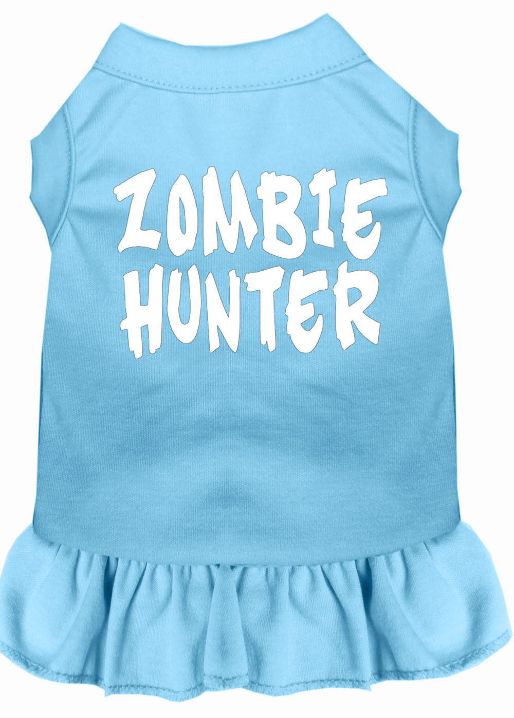 Zombie Hunter Screen Print Dress Baby Blue Lg